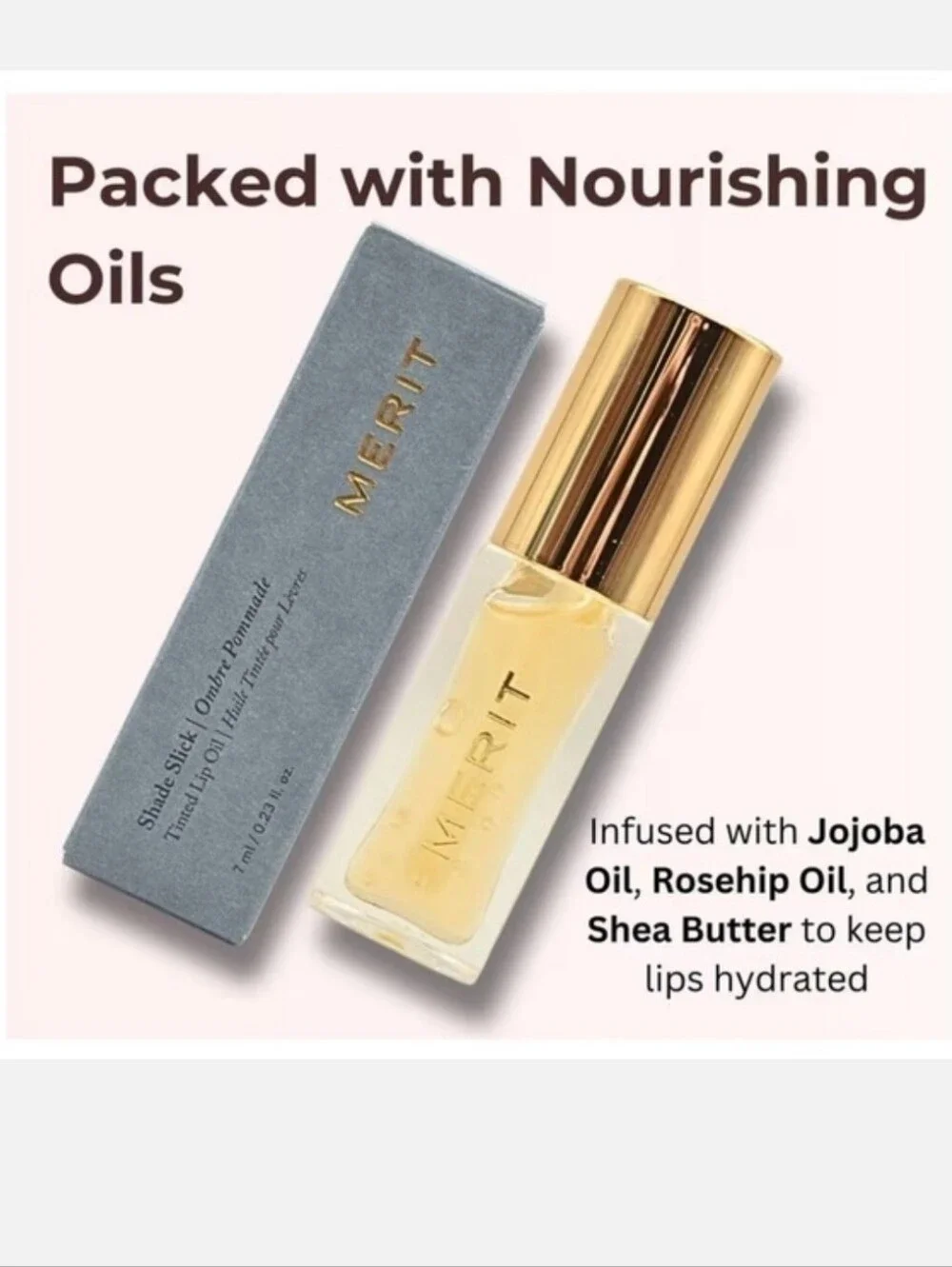 Merit Slick Hydrating Lip Oil in Bel Air NIB MSRP $25